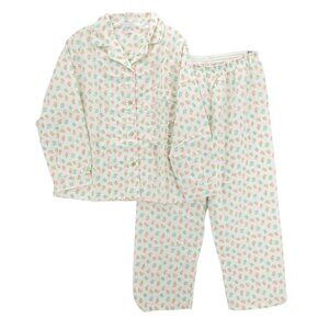 TOMMIES Vintage 2- Piece PJ Pajama Set Floral 100% Cotton Size 40